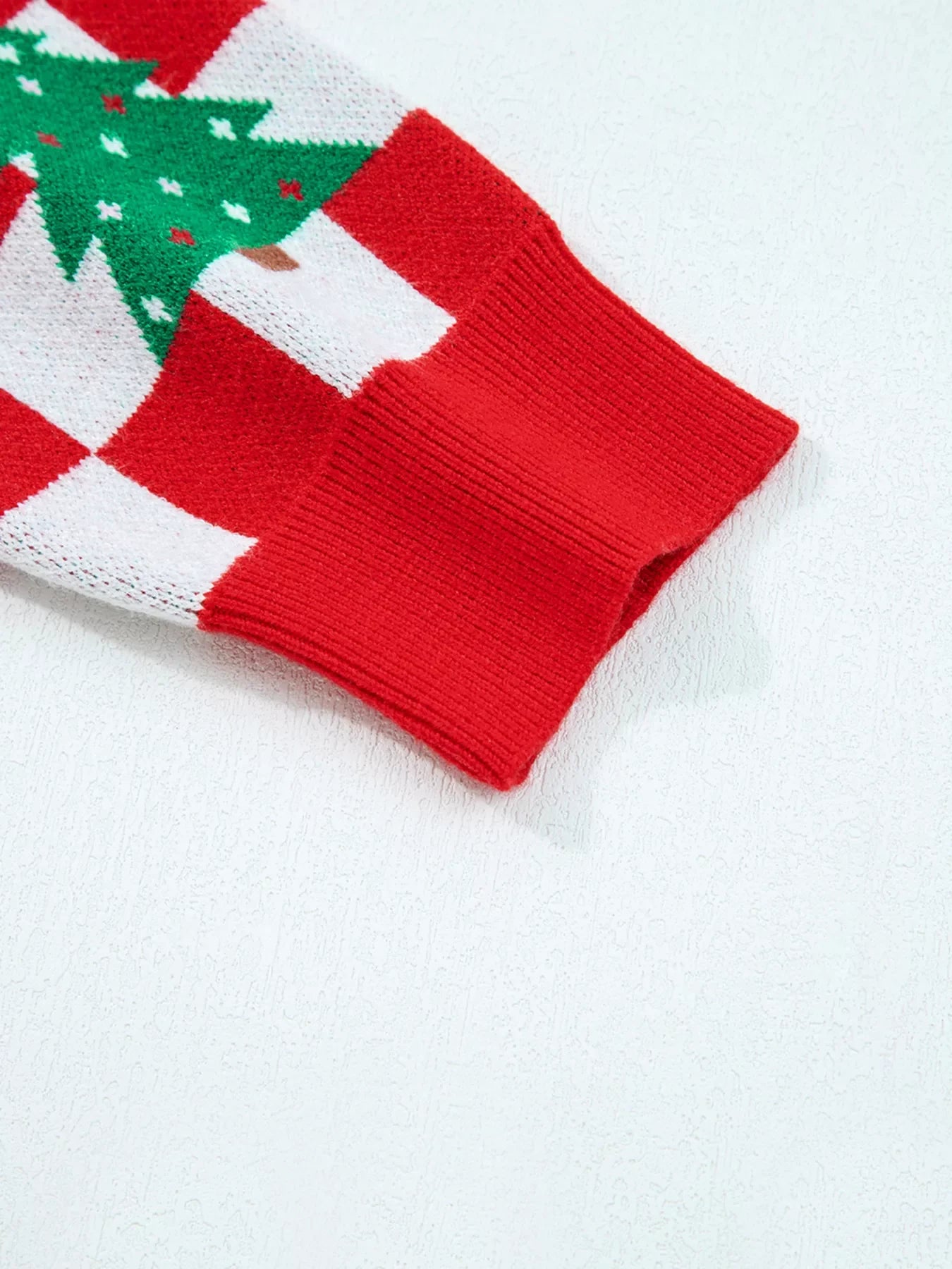 Christmas Tree Pattern Checkered Button V Neck Cardigan 3e6d0453b795455f942586816b7082d9-Max-Origin