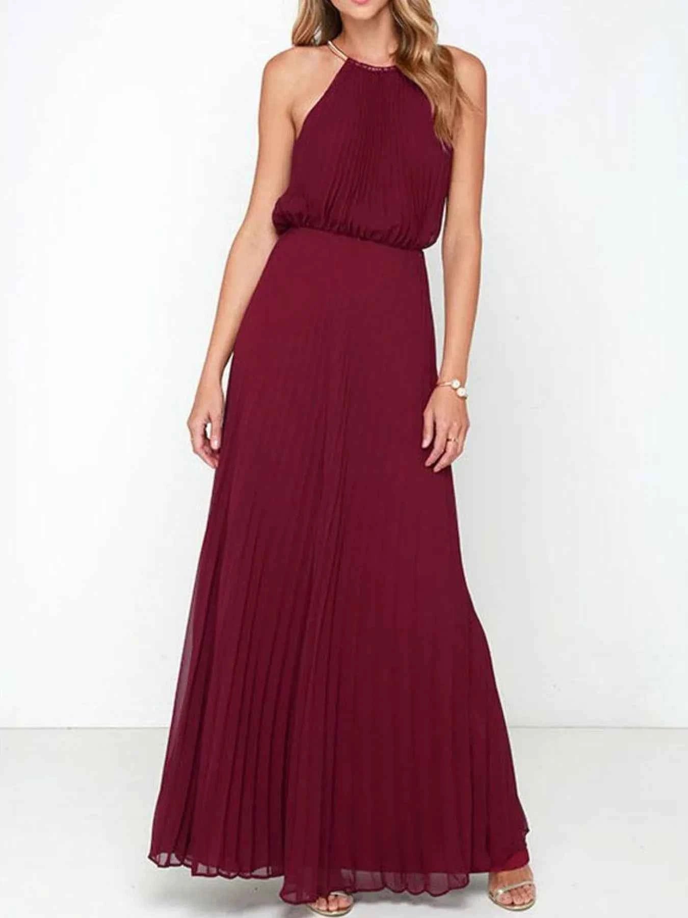 Pleated Sleeveless Maxi Tank Dress Burgundy 3f29da4b-adbb-49d2-af68-bfa6120bec08-Max-Origin