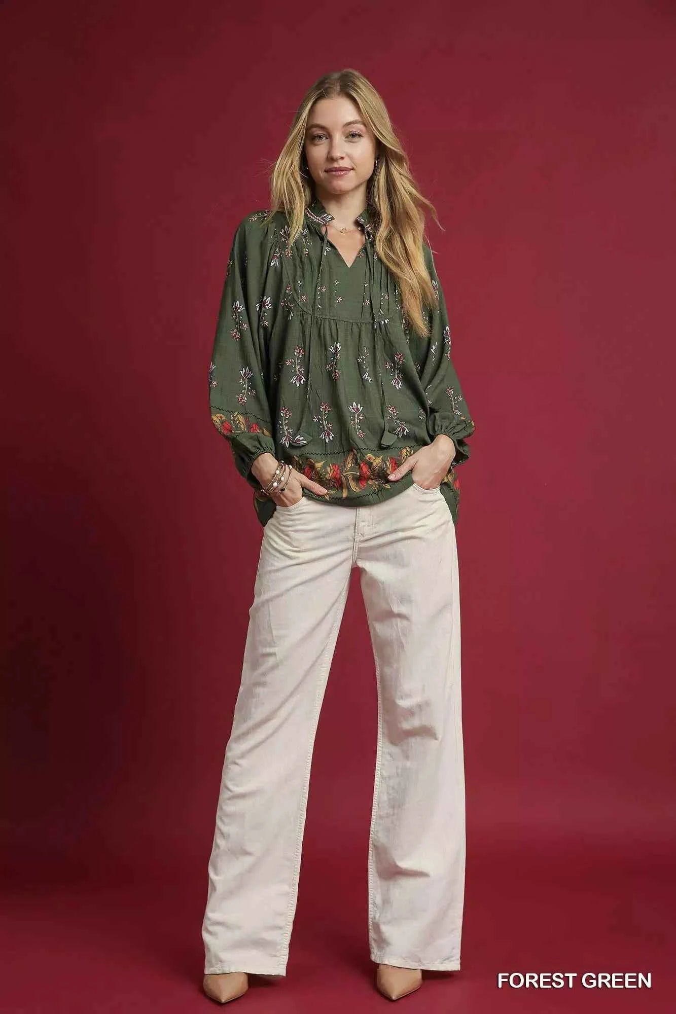 Umgee Floral Boho Peasant Blouse 3f50d437-e082-4830-9674-c24ae4b6f16d-Max-Origin