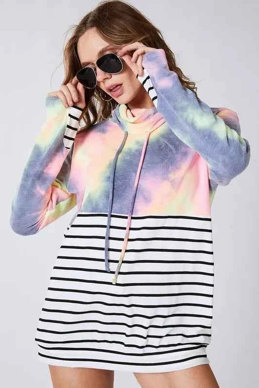 BiBi Tie Dye French Terry Cowl Neck Top 3f5d7b3c0b9e451da6420064142d1860-Max-Origin