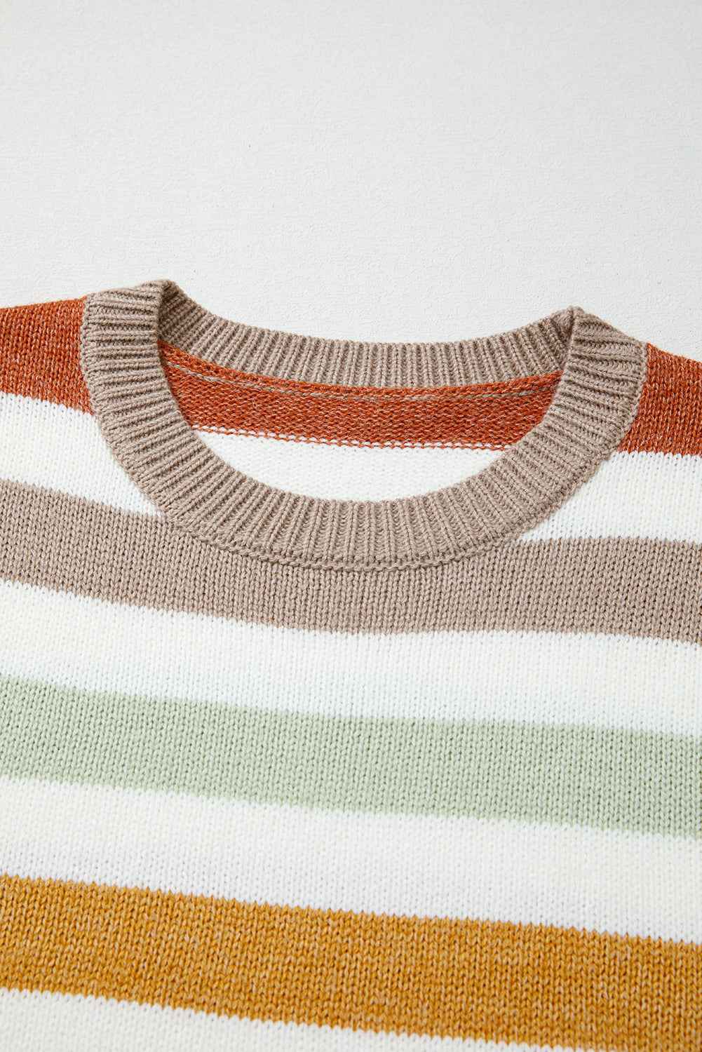 Multicolour Striped Colorblock Drop Shoulder Plus Size Sweater 40732a40dbf7bef9
