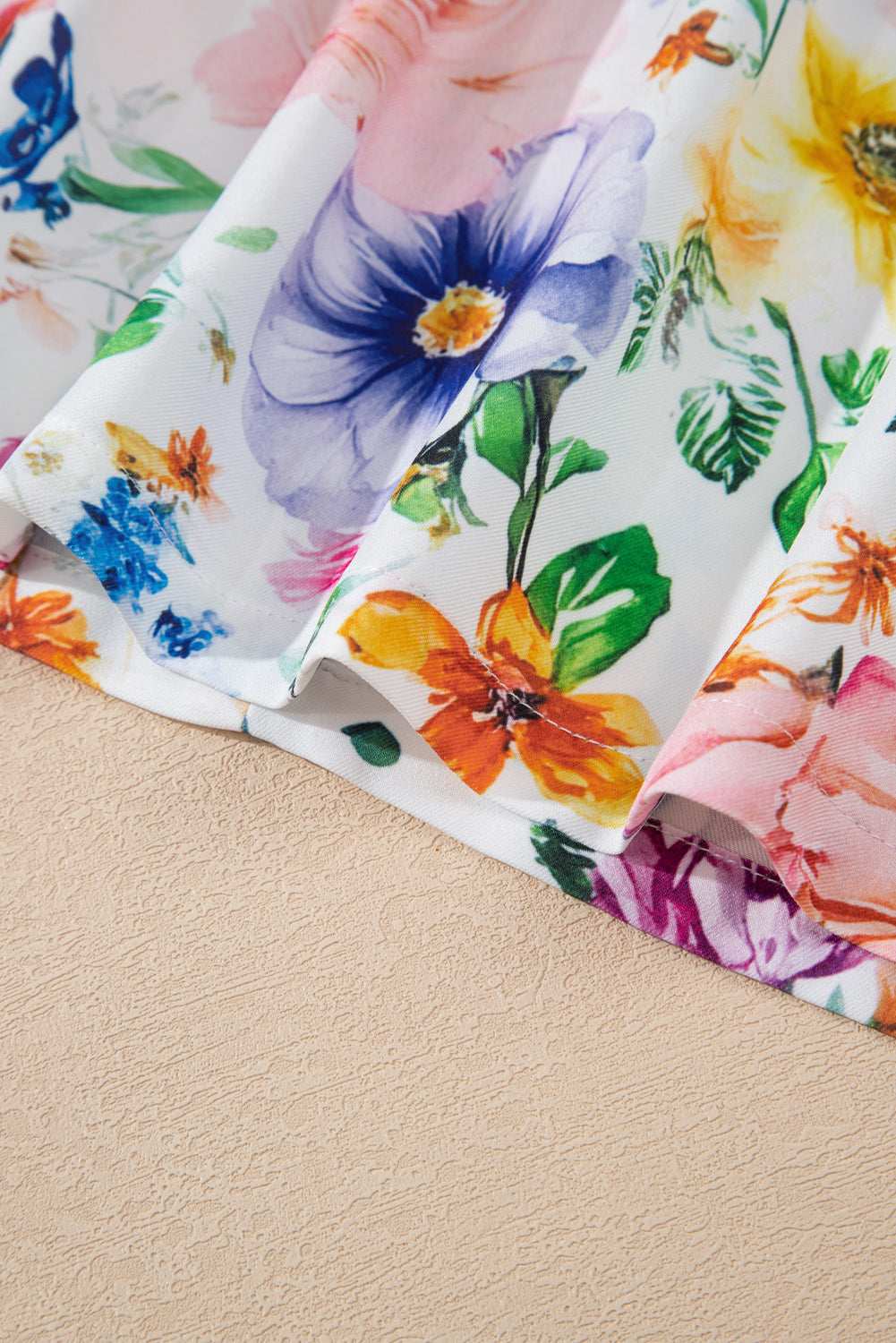 Sky Blue Vibrant Floral Print Cap Sleeve Mini Dress 408d725f068e45b7-_7