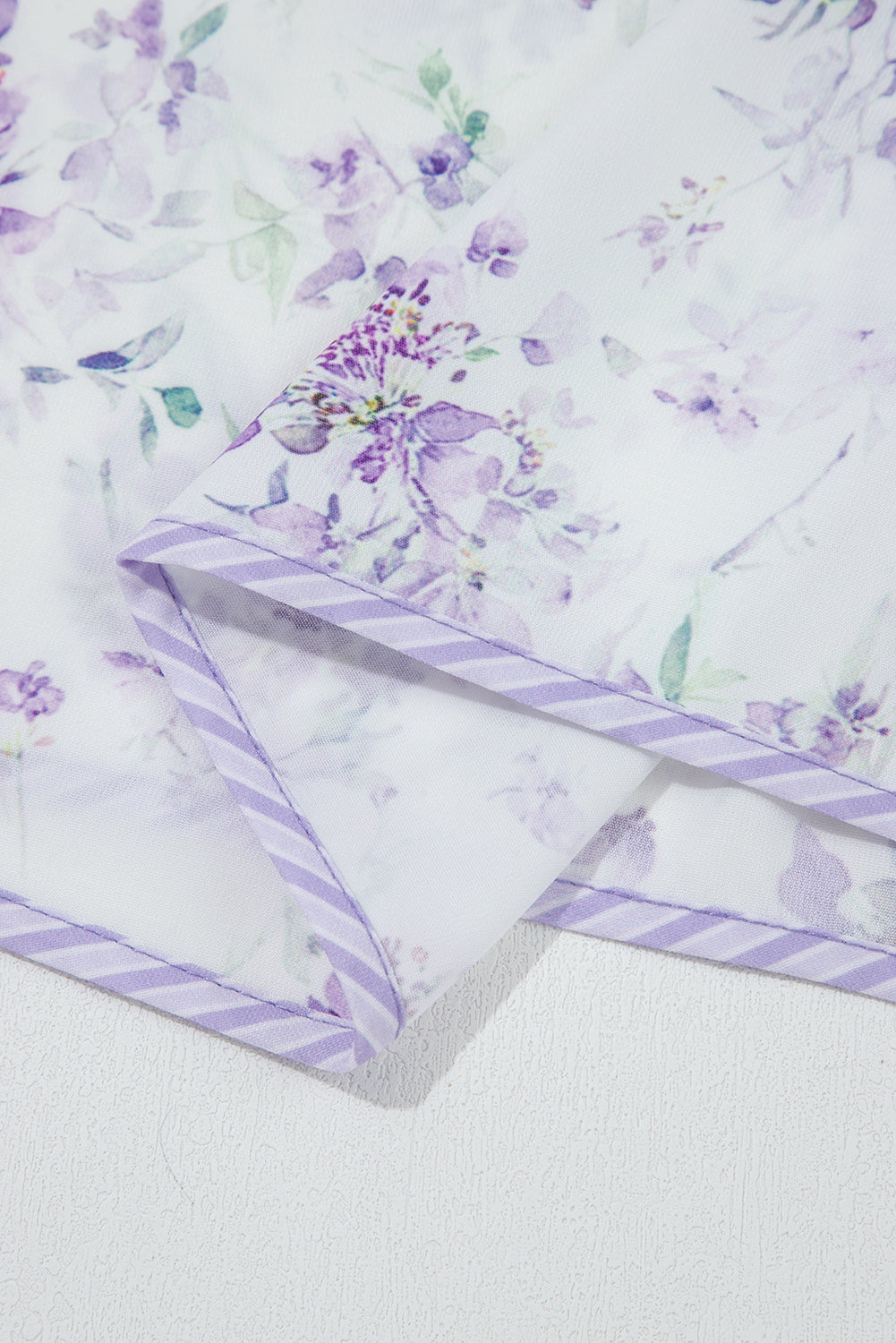 Purple Floral Print Split Neck Plus Size Top 40df601fc516d23e