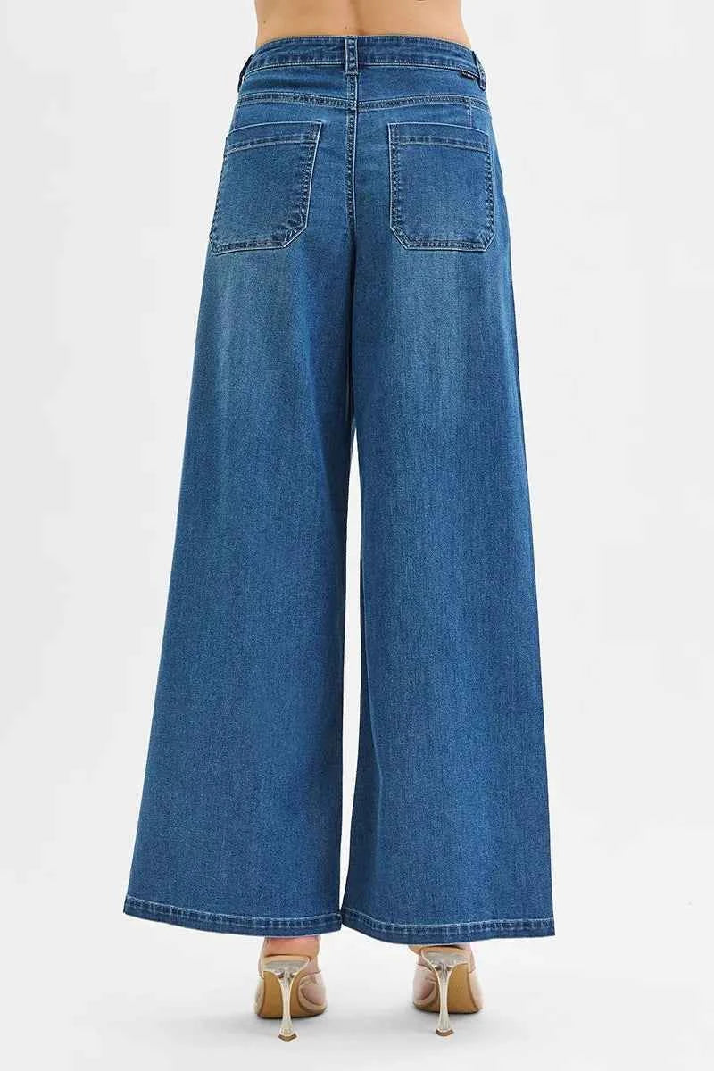 RISEN Mid Rise Fit Wide Leg Knit Denim Look Jeans 41130042e1284671a989ed10b2a82210-Max-Origin