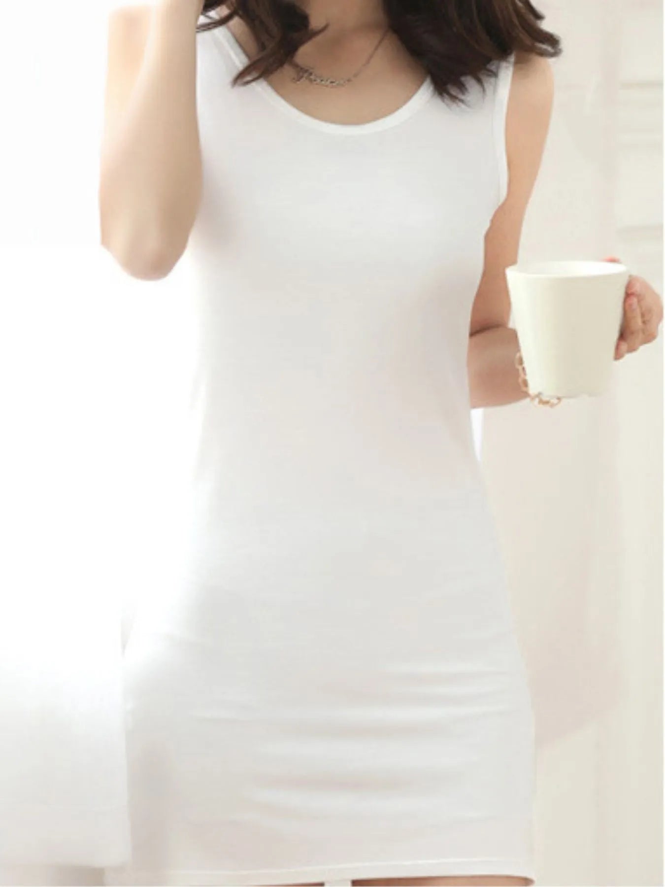 Scoop Neck Mini Dress White Tankini One Size 416781ff-3ba1-4ceb-bb3b-fb34e1cde122-Max-Origin