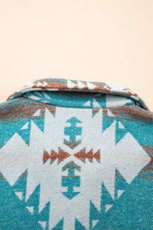 Western Aztec Quarter-Zip Elastic Cuffs Sweatshirt 41ec2e17-80b3-4d49-844f-a83ca62aa619