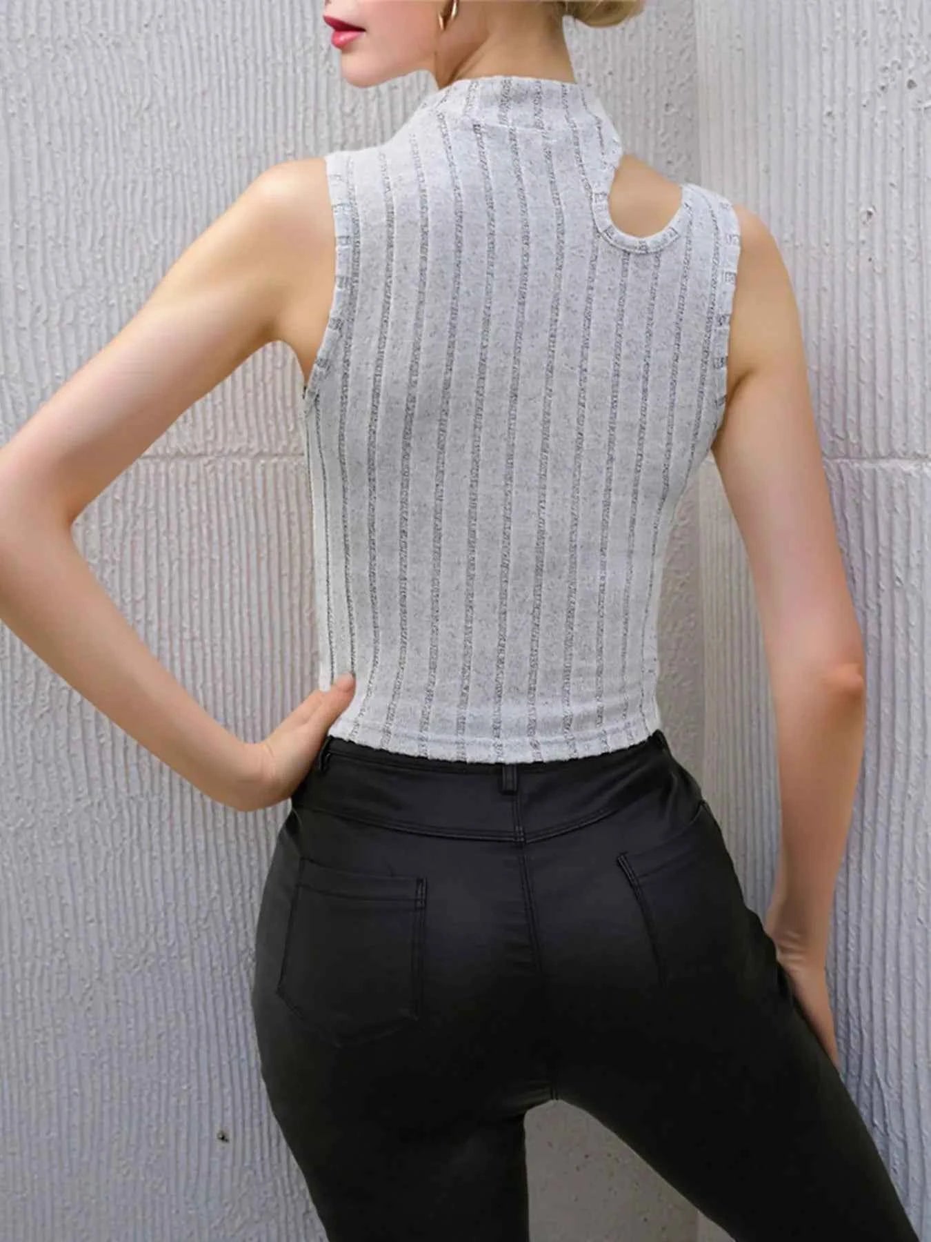 Cutout Ribbed Knit Tank 429693ff90104c11a49b0d8dbcae1811-Max-Origin