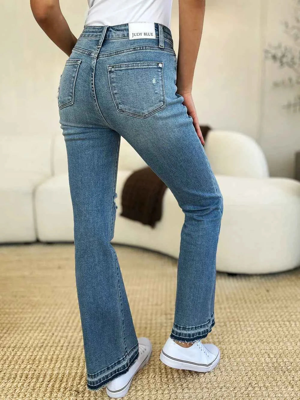 Judy Blue Full Size Mid Rise Destroyed Hem Distressed Jeans 42da2f72-5de3-455f-83b1-62f4e9dd3f67-Max