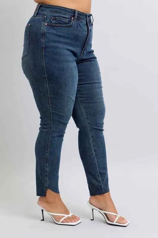 Judy Blue Full Size High Waist Tummy Control Step Hem Skinny Jeans Plus Size 432584af-8dc9-4521-8fc6-5bec9e09a2e5-Max-Origin