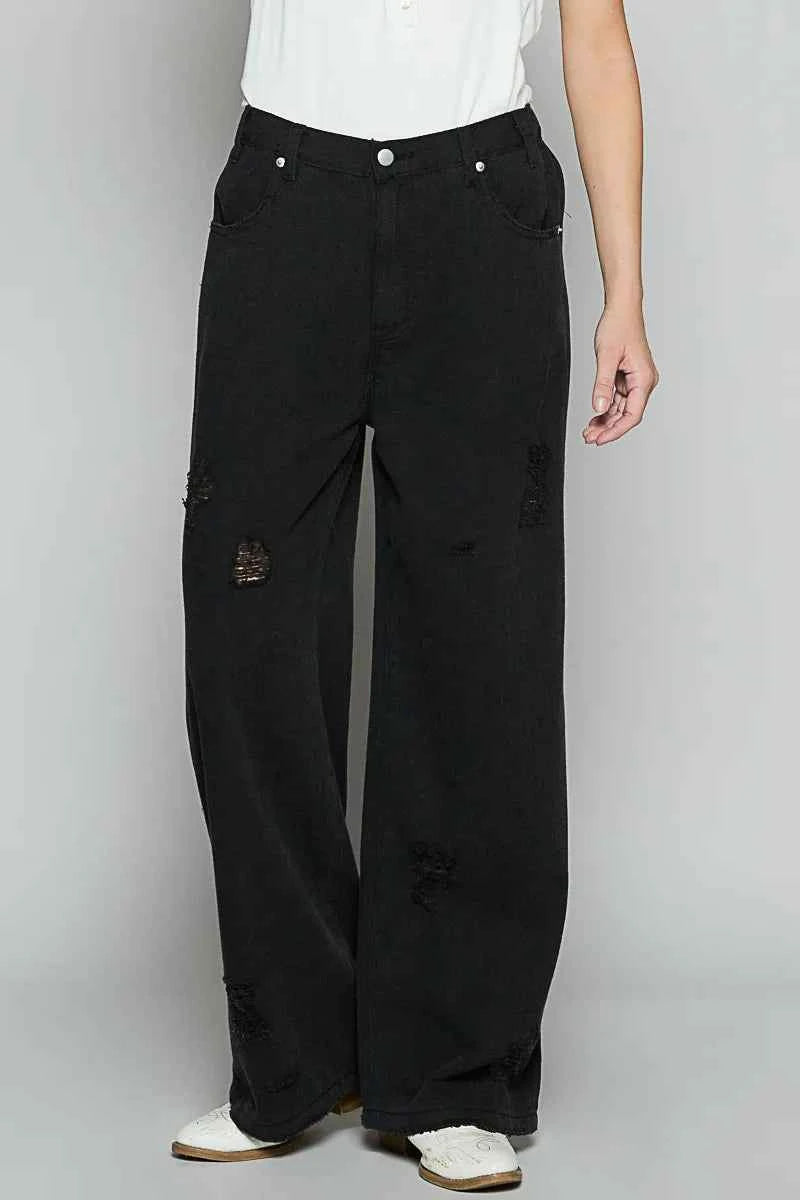 POL Distressed Wide Leg Jeans Black 433d1647-a738-4c35-9ba8-90aeac38443c-Max-Origin