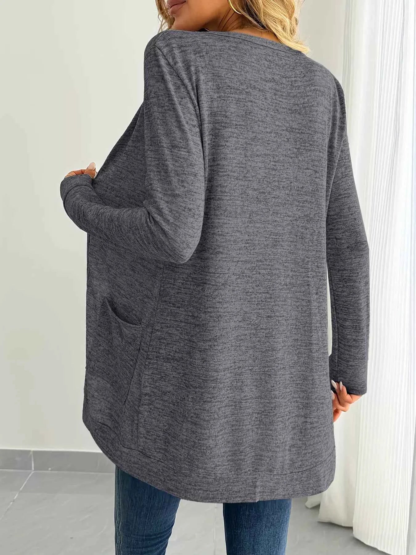 Open Front Longline Cardigan with Side Pockets 43ddf78040364d409687c4406e81d951-Max-Origin