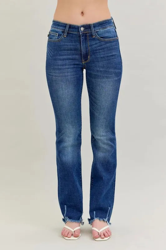 Judy Blue Full Size Mid-rise Non-distressed Hem Bootcut Jeans Plus Size DK 442b99cf-a307-45d6-afbf-8e949d20ad29-Max-Origin