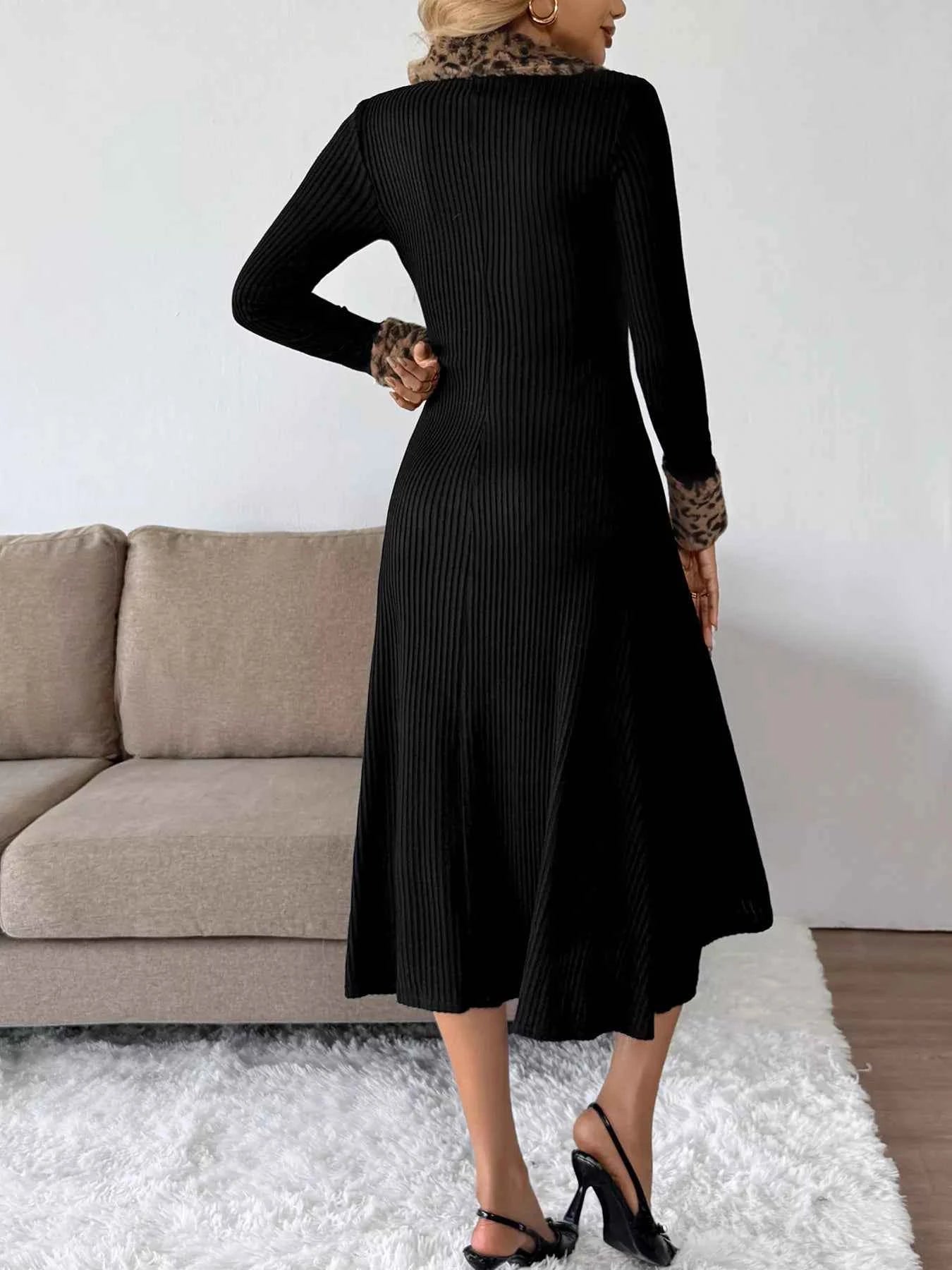 Leopard Cuff Johnny Collar Midi Dress 44d39e95c97249c4989d88d8602da97d-Max-Origin
