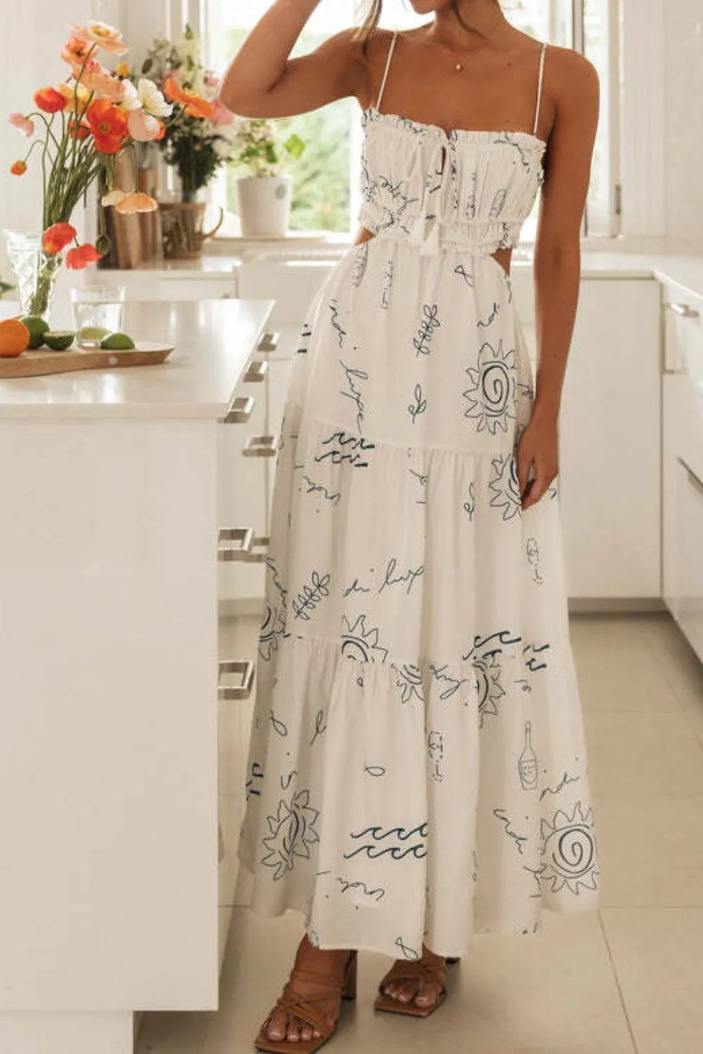 Cutout Printed Sleeveless Midi Cami Dress 44e2c94b-d4c6-4672-90ab-a6a91ad52510-Max-Origin