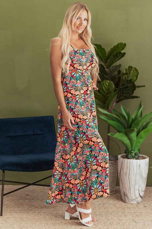 Danielle Boho Floral High Waist Maxi Dress 45e5aaae-b9ae-4f2d-8b51-9044a798a2bd