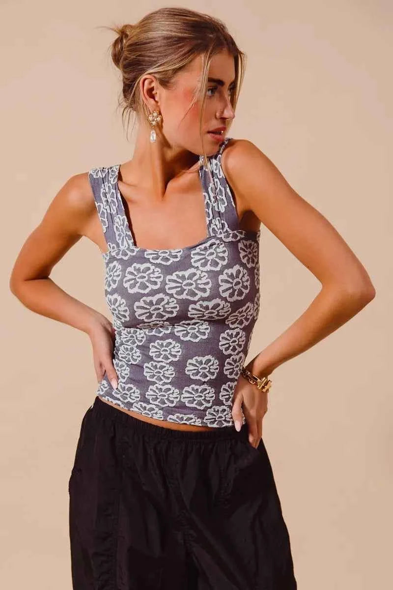 SO ME Two Tone Floral Seamless Tank Top 46697982d992427fa68e6a2a62e529a5-Max-Origin