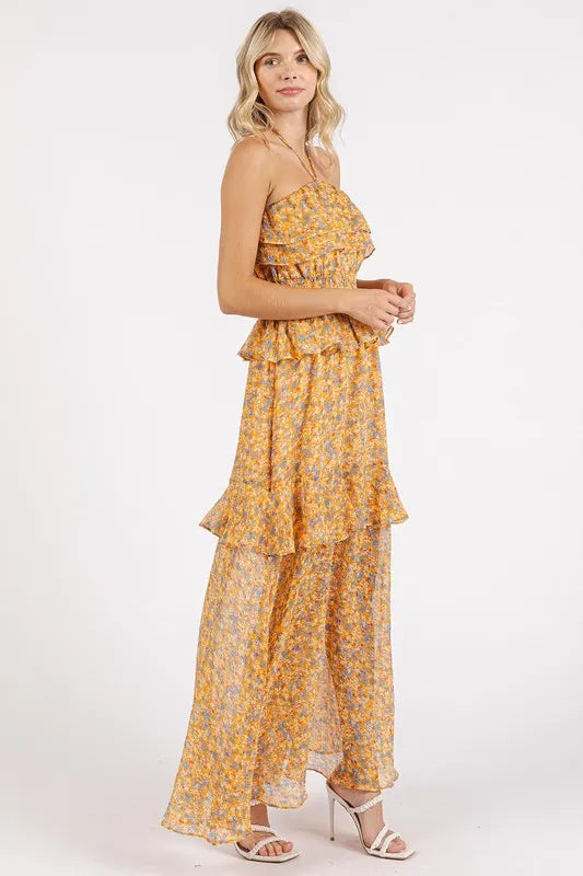 Mittoshop Ruffled Smocked Floral Halter Neck Maxi Dress 46a9f862-bd15-4d41-a3e2-2032f72d108c-Max