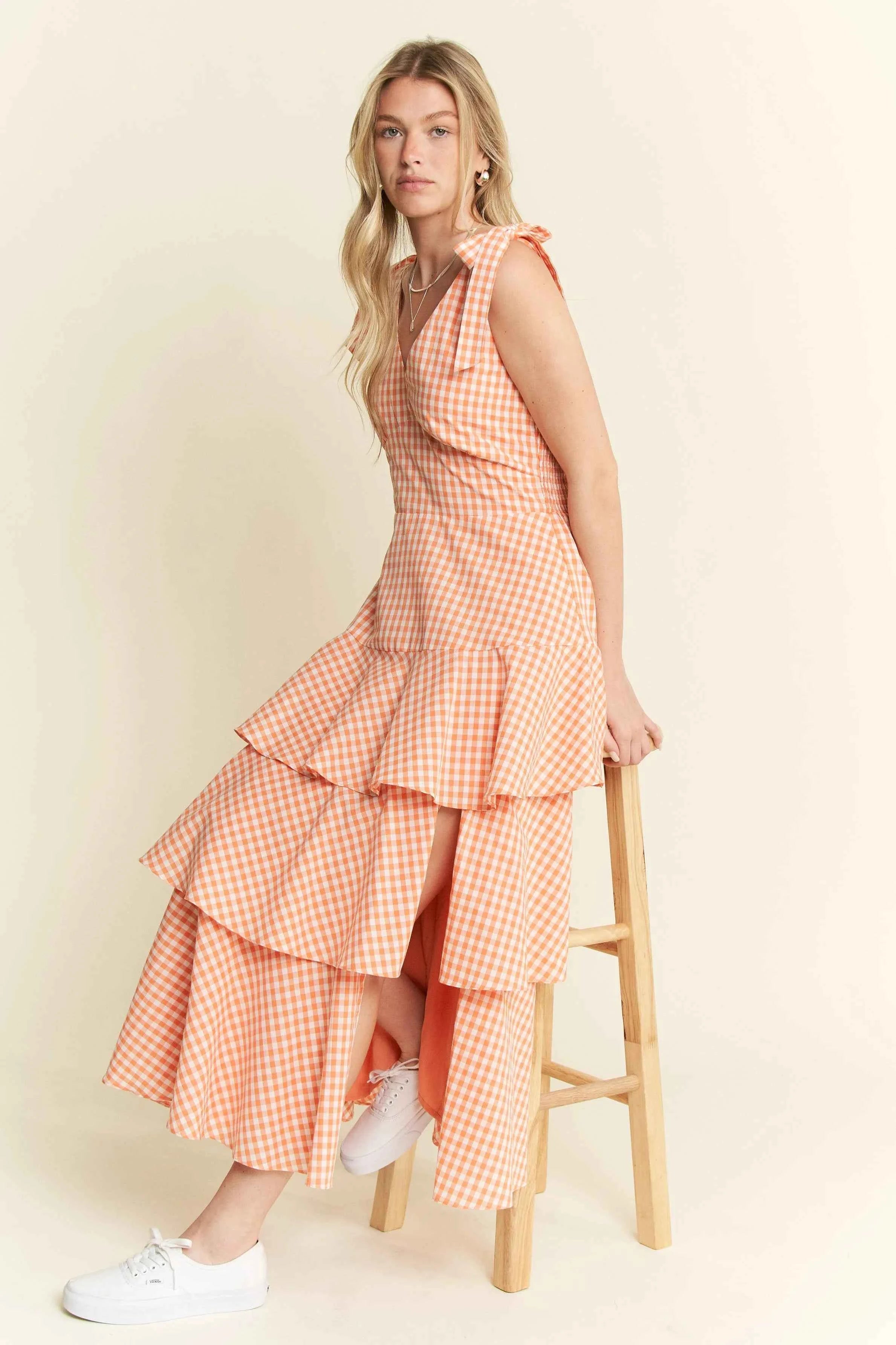 Jade By Jane Sleeveless Gingham Print Tiered Midi Dress 47102f59f8a249129927f2f78ced312f-Max-Origin