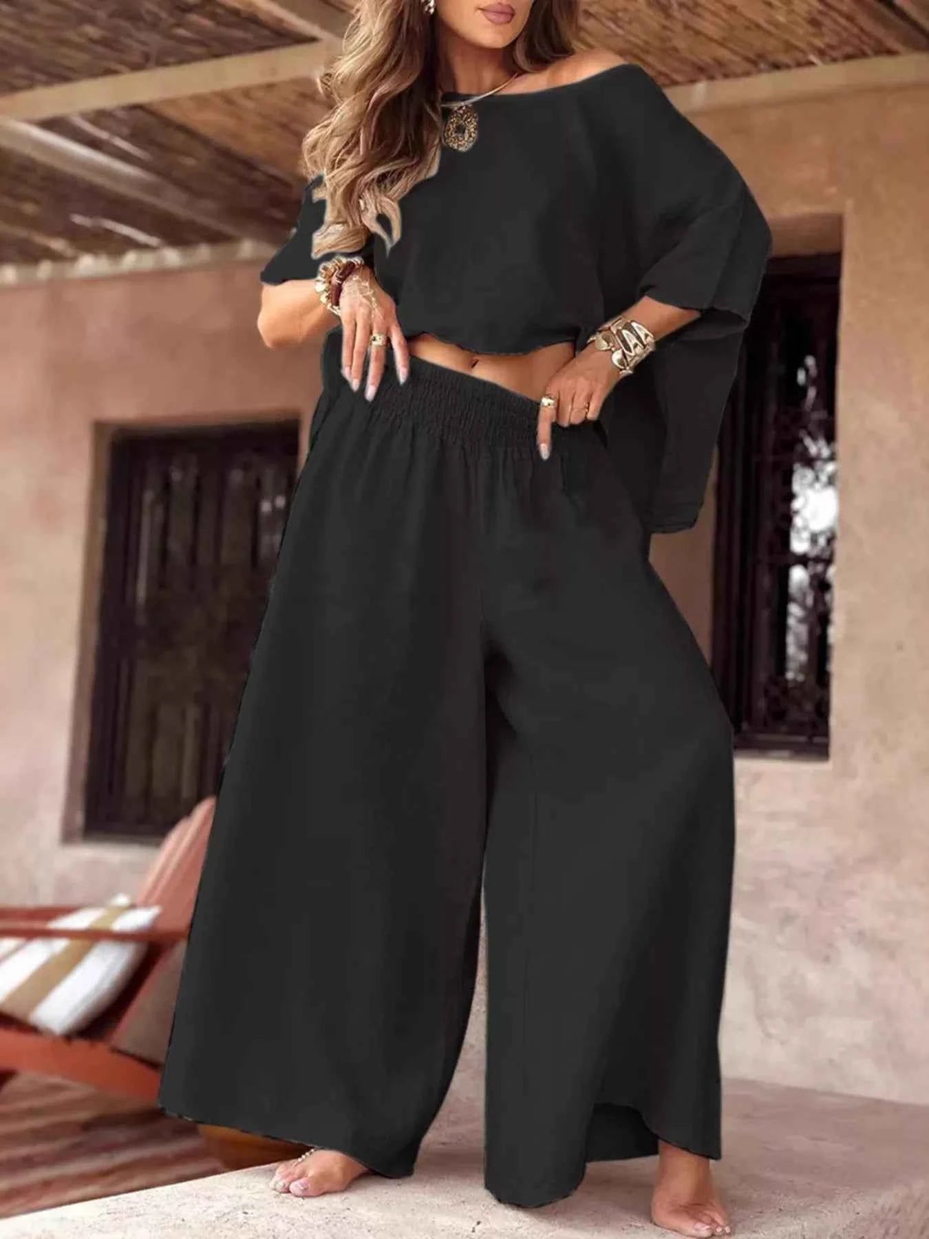 Full Size Boat Neck Top and Wide Leg Pants Set Plus Size 48a5fd6e5ca24ce49322f854cf06955f-Max-Origin