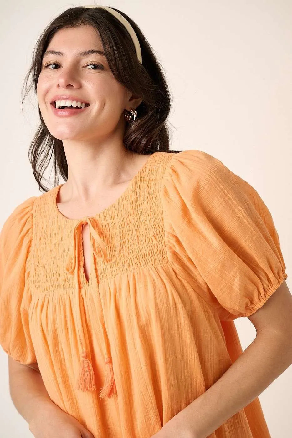 Mittoshop Tassel Tie Plaid Gauze Short Sleeve Mini Dress 48af6080a5414a51ac3b1cb5c587fd3d-Max-Origin