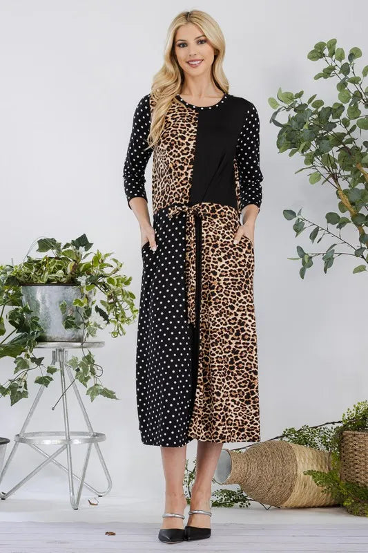 Celeste Full Size Multi Pattern Front Tie Midi Dress Plus Size 4a54949c-f081-4789-8b03-d9357a5d8d65-Max