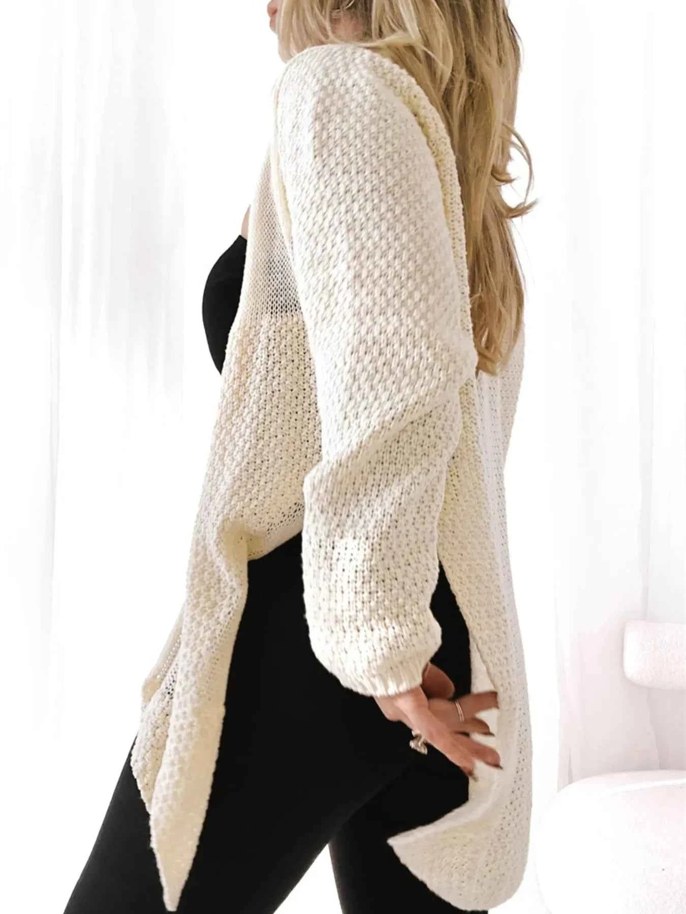 Oversized Knit Cardigan with Open Front Design 4d584be4-c37e-4e3c-a6ee-4b8d190e5e48-Max-Origin