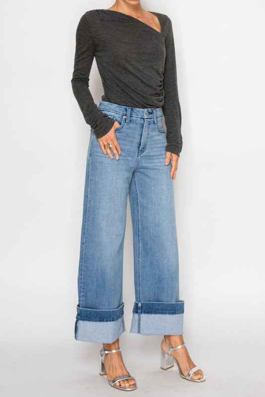 AT2109WDM - TUMMY CONTROL HIGH RISE A-WIDE JEANS As Shown 4e137a8a-62c2-4d77-bfee-02d6d475d90c