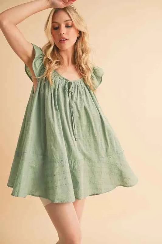 Aemi+Co Ruffled Cap Sleeve Cotton Tunic Mini Dress 4ede8c1e4ee14566bda231e7000ca282-Max-Origin