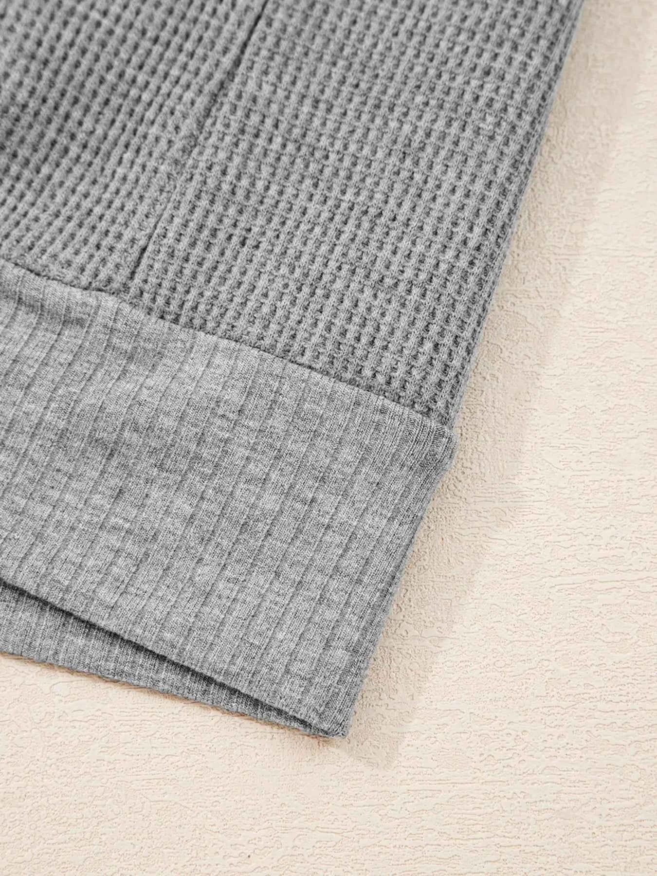 Waffle Splicing Zip Up Front Button Hooded Jacket 4f36ca390abf4ef1bb1dfc870f477a44-Max-Origin