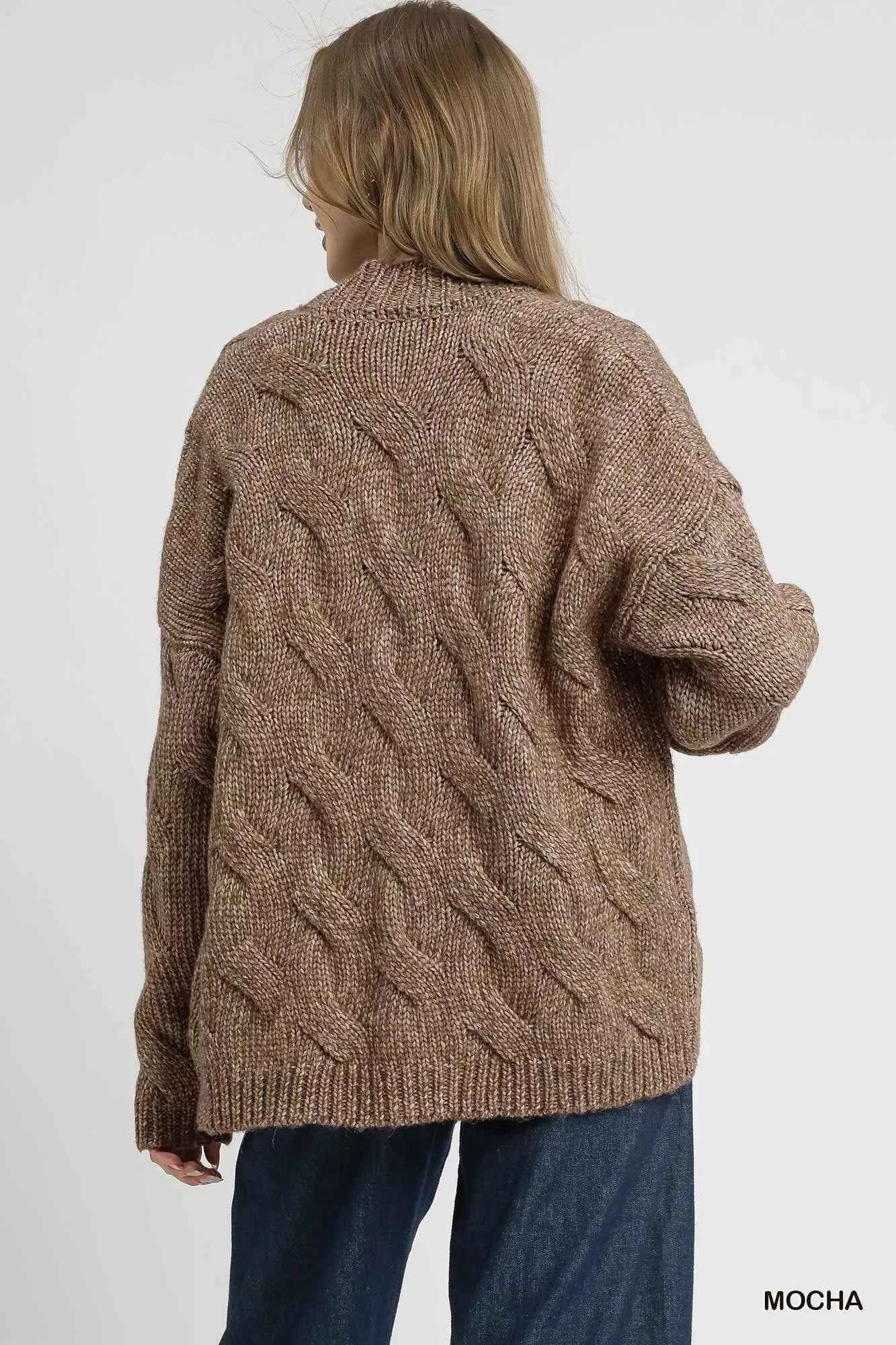 Umgee Chunky Cable Knit Open Front Cardigan 4f6014bc-4f39-4f00-a7e9-8605f6e2a2f8-Max-Origin