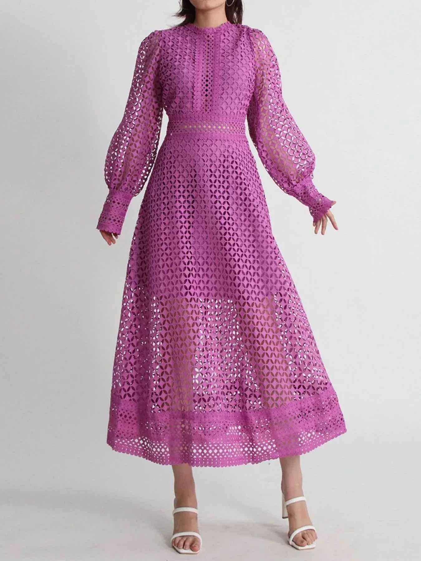Lace Long Sleeve Midi Dress Purple 4f72da7e-2ebe-4b21-bbed-9039cd913cb4-Max-Origin