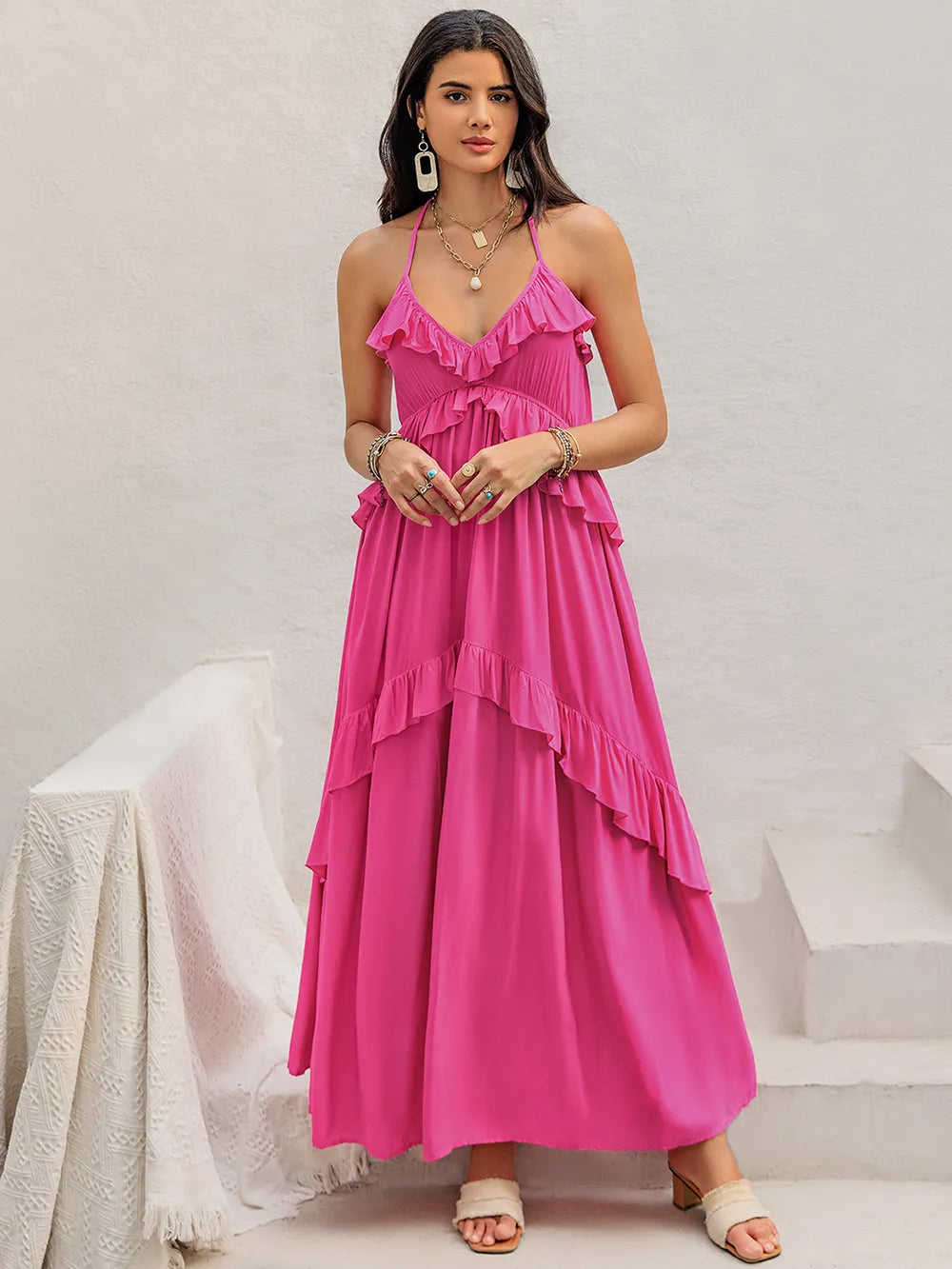Ruffled Halter Neck Maxi Dress 50255979-83a0-4e7d-be55-67969ff558bc-Max