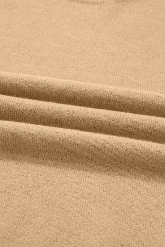 Plus Size Leopard Bow Split Cuff Sweater