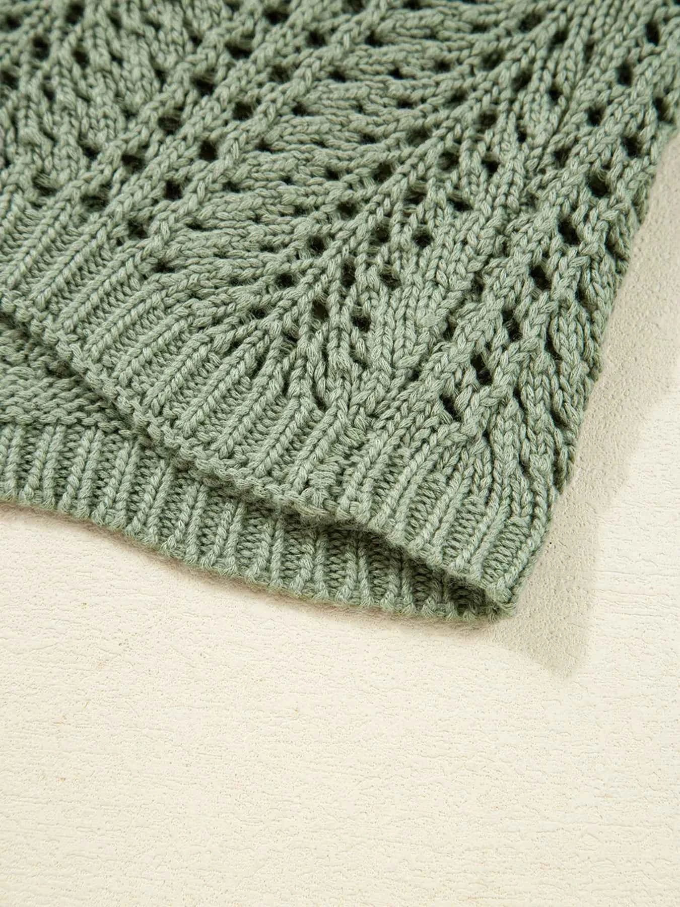 Scalloped Edge Eyelet Knit Batwing Sleeve Cardigan 52cf29ff601543a0bcc1f7fde9f473e4-Max-Origin