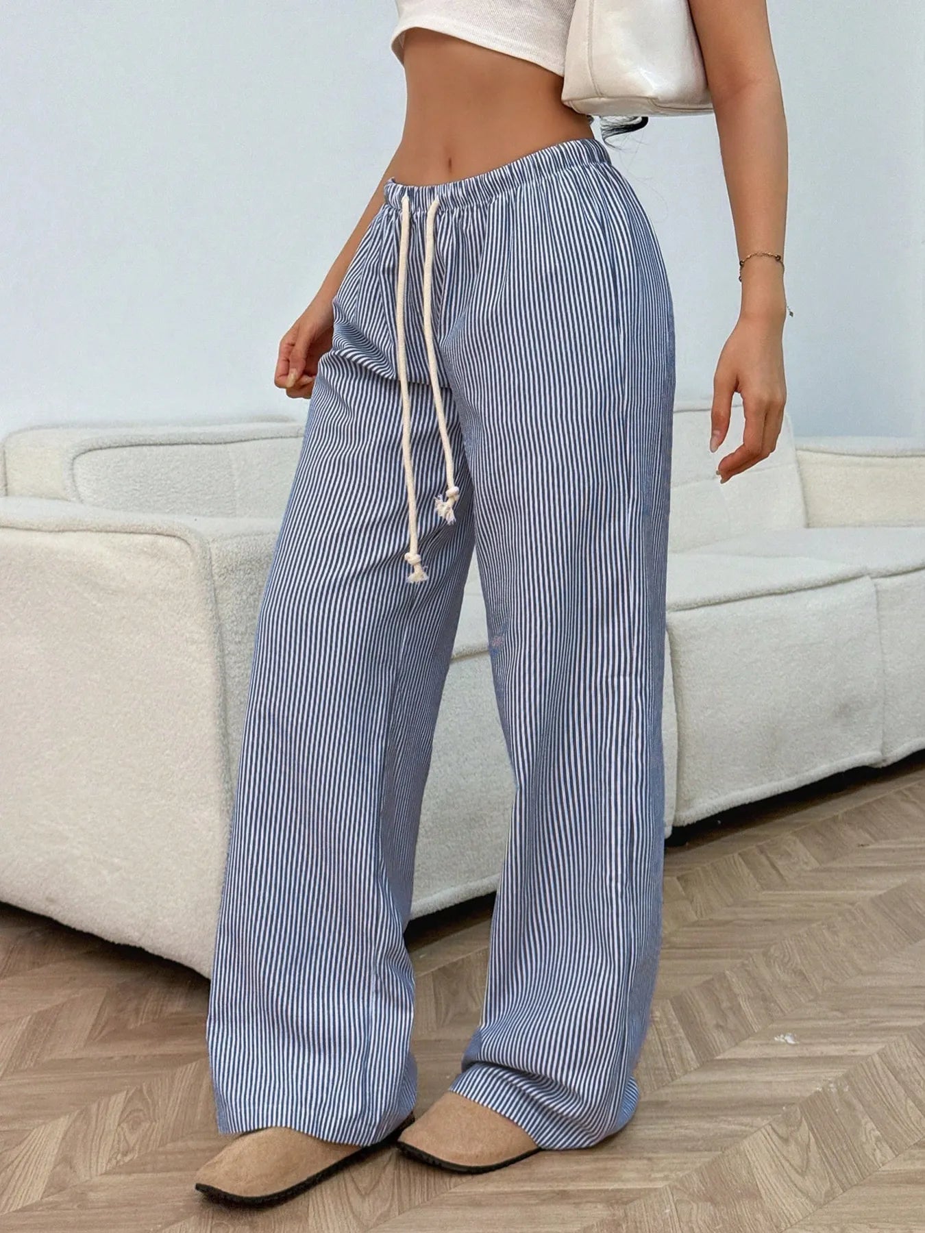Drawstring Striped Wide Leg Pants 52e97f3e6603429f8f5aae354f550c4e-Max-Origin