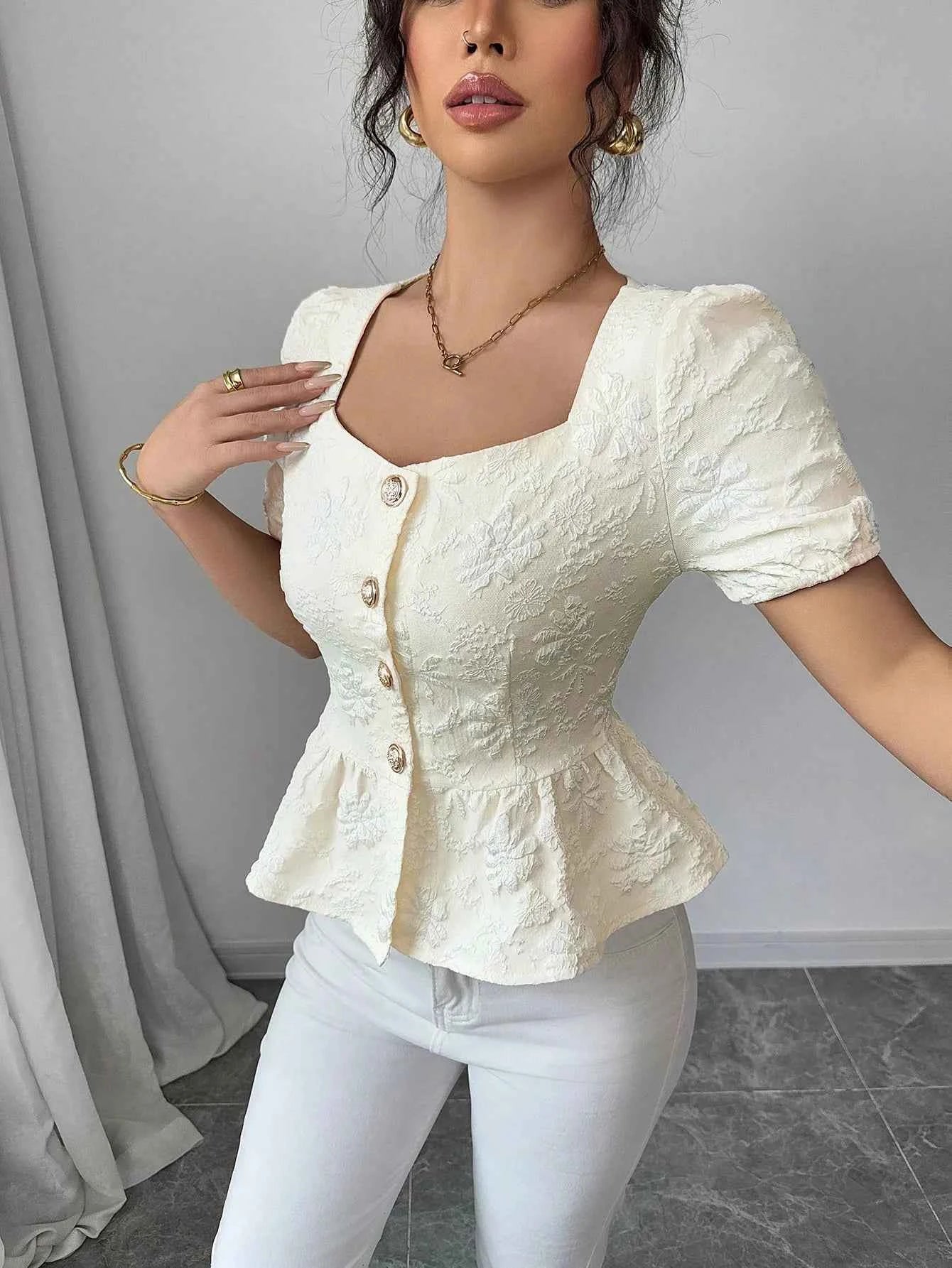 Peplum Button-Front Blouse 536d4e7a-988b-4199-a40d-e6e46ccaa6bc-Max-Origin