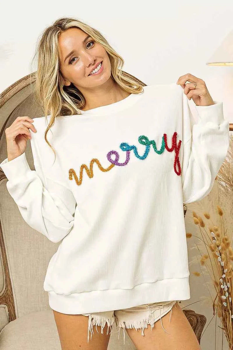 BiBi Merry Tinsel Lettering Drop Shoulder Sweatshirt 53e395dcc5474cd19110cd6f050bf8e2-Max-Origin