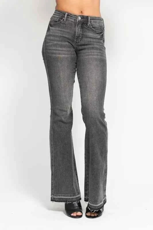 Judy Blue Full Size Mid Rise Tummy Control Washed Gray Release Hem Flare Jeans Plus Size 53fa100c75ea4206bfdc7f9e632fecbb-Max-Origin