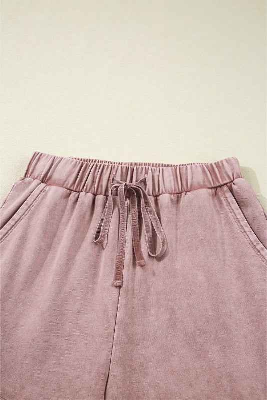 Mineral Wash Patchwork Tiered Wide Leg Pants 5561b67c-50b0-4beb-8f25-b3393987db50