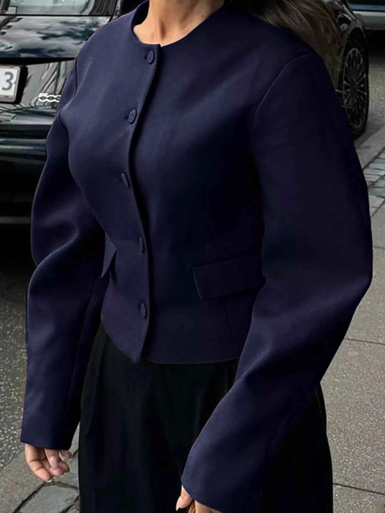 Button Up Long Sleeve Jacket Navy 55c536c033c44cd39a7b7979a4494391-Max-Origin