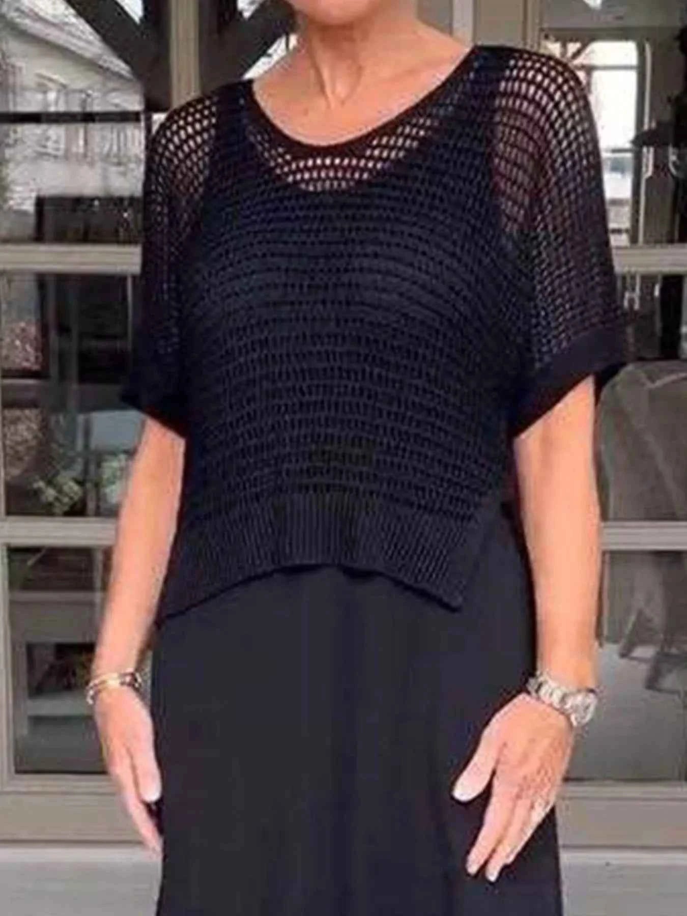 Full Size Openwork Knit Cover Up and Dress Set Plus Size 55dfa6ae-b70c-4883-acc5-578713b90018-Max-Origin