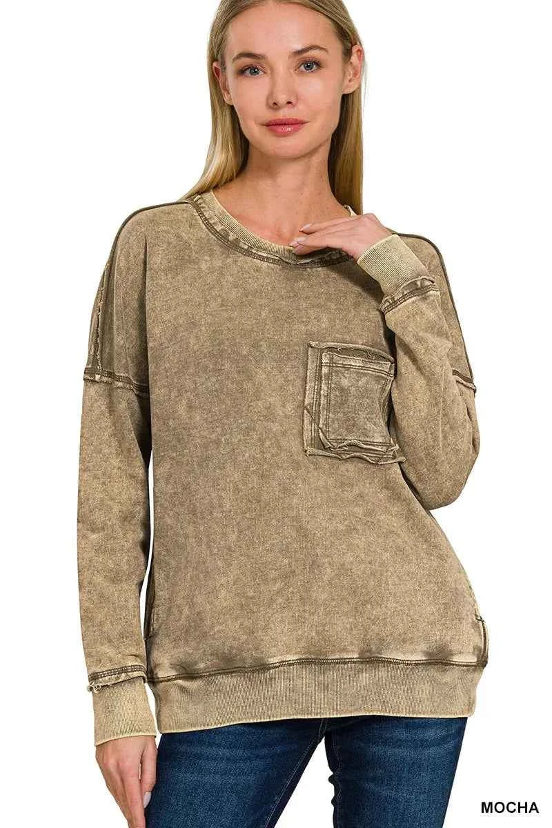 Zenana French Terry Washed Raw Edge Front Pocket Pullover MOCHA 564b837b5d0746bc8de9ba35069dc280-Max-Origin