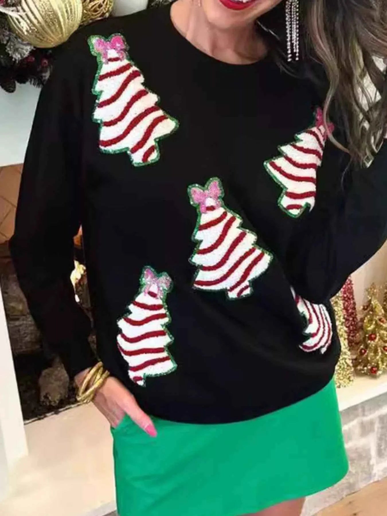 Christmas Tree Sequin Long Sleeve Sweatshirt 56f42ece-a761-48af-ad02-9692a1350f85-Max-Origin