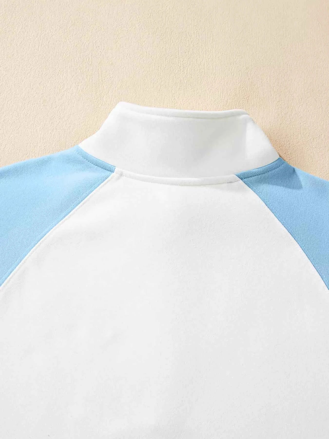 Color Block Snap Buttons Sweatshirt 58a927e6f6734851ba60d80385cce8e3-Max-Origin