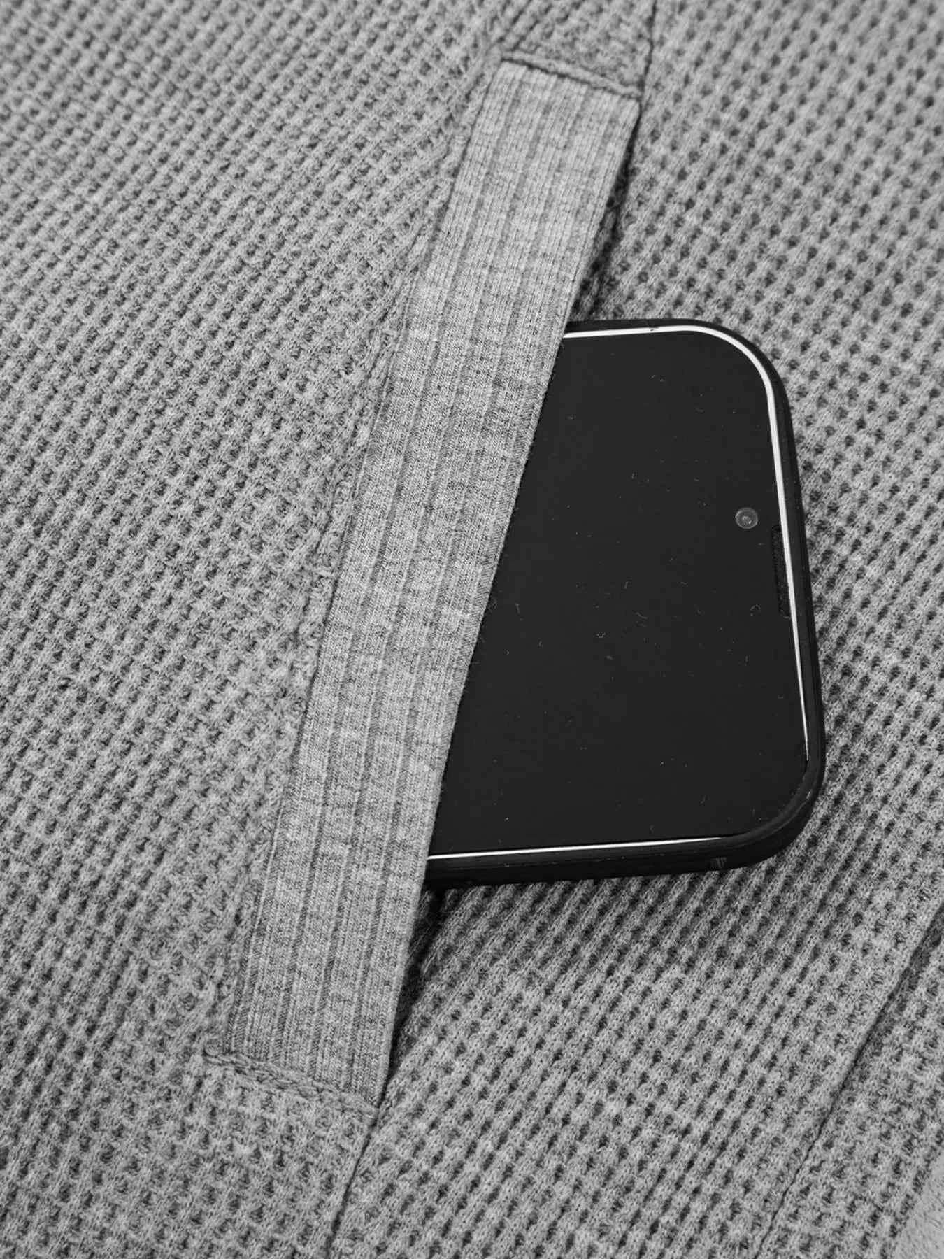 Waffle Splicing Zip Up Front Button Hooded Jacket 58e4125f0fed40748116bfb262e2b1fa-Max-Origin