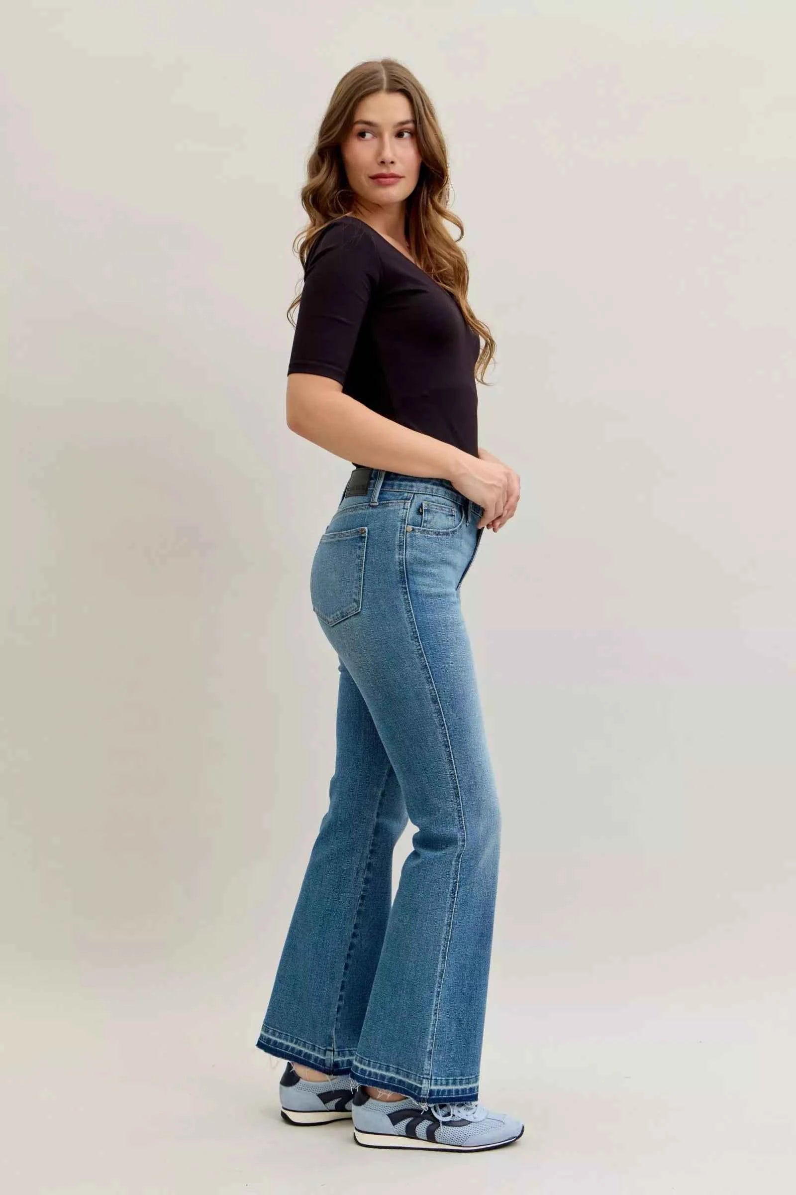 Judy Blue Full Size Mid Rise Slim Bootcut Tummy Control Release Hem Jeans Plus Size 59375599-7c0f-444e-a1f5-cfb7ef0eafef-Max-Origin