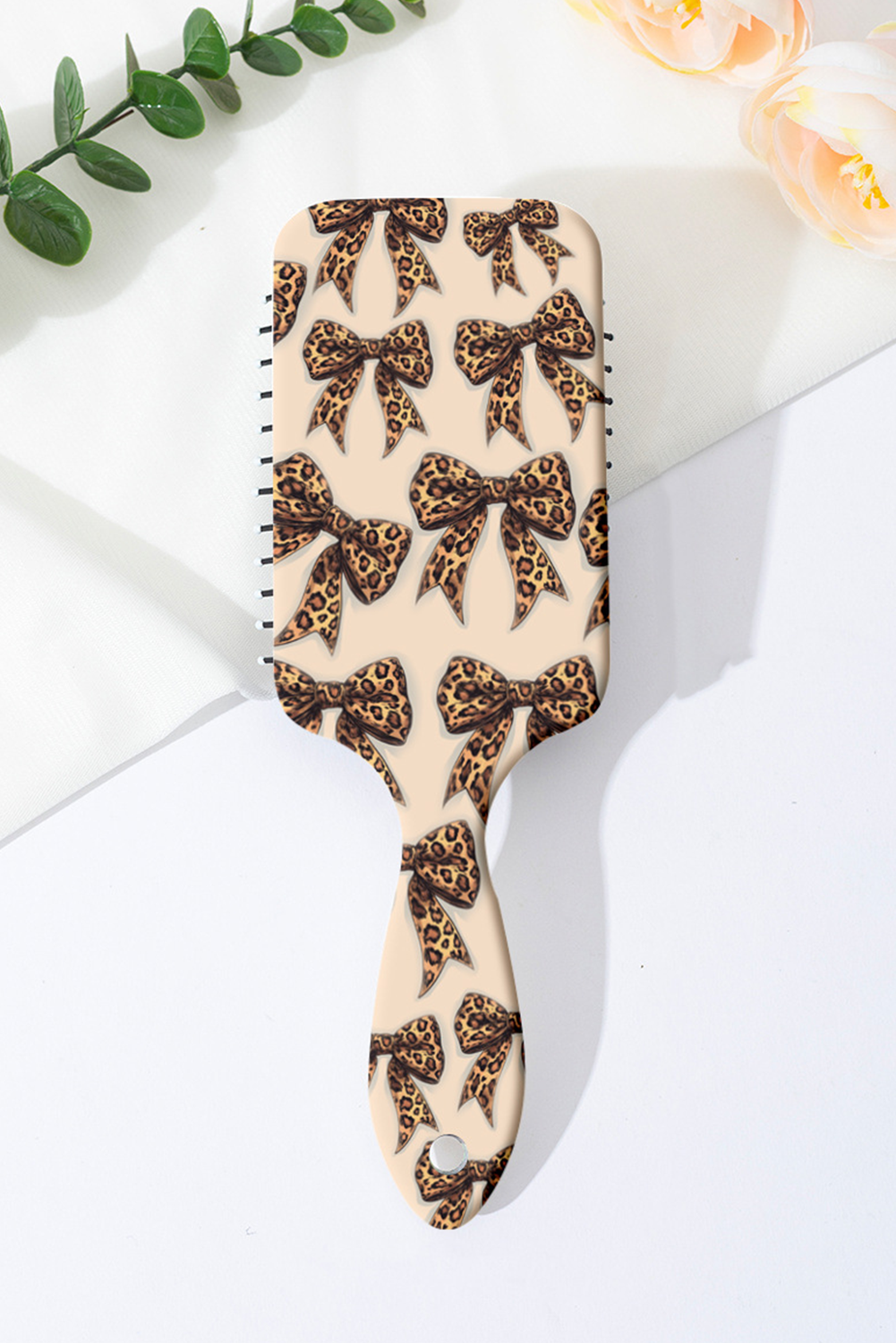Parchment Leopard Bow Print Hair Comb Parchment ONE SIZE ABS 5d93cacacc0838ba