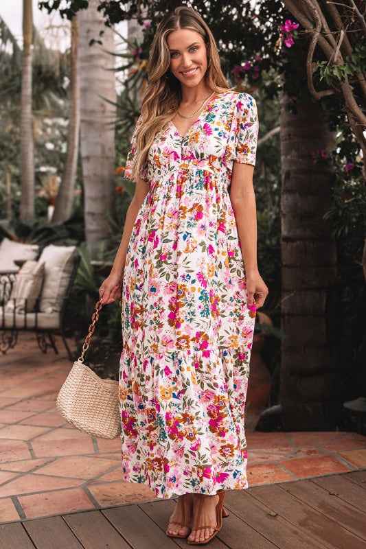 Kaitlyn Floral Short Sleeve Maxi Dress 5d97f33e-ca69-45aa-8477-896fd5b48dc9
