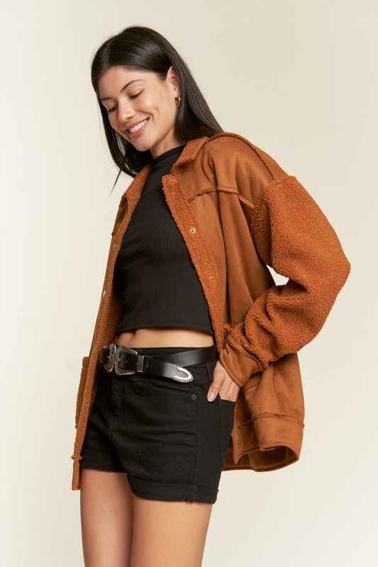 FAUX FUR AND SUEDE JACKET JJO5028P 5e1f8693-bca3-4d18-9cae-da51434d5d64