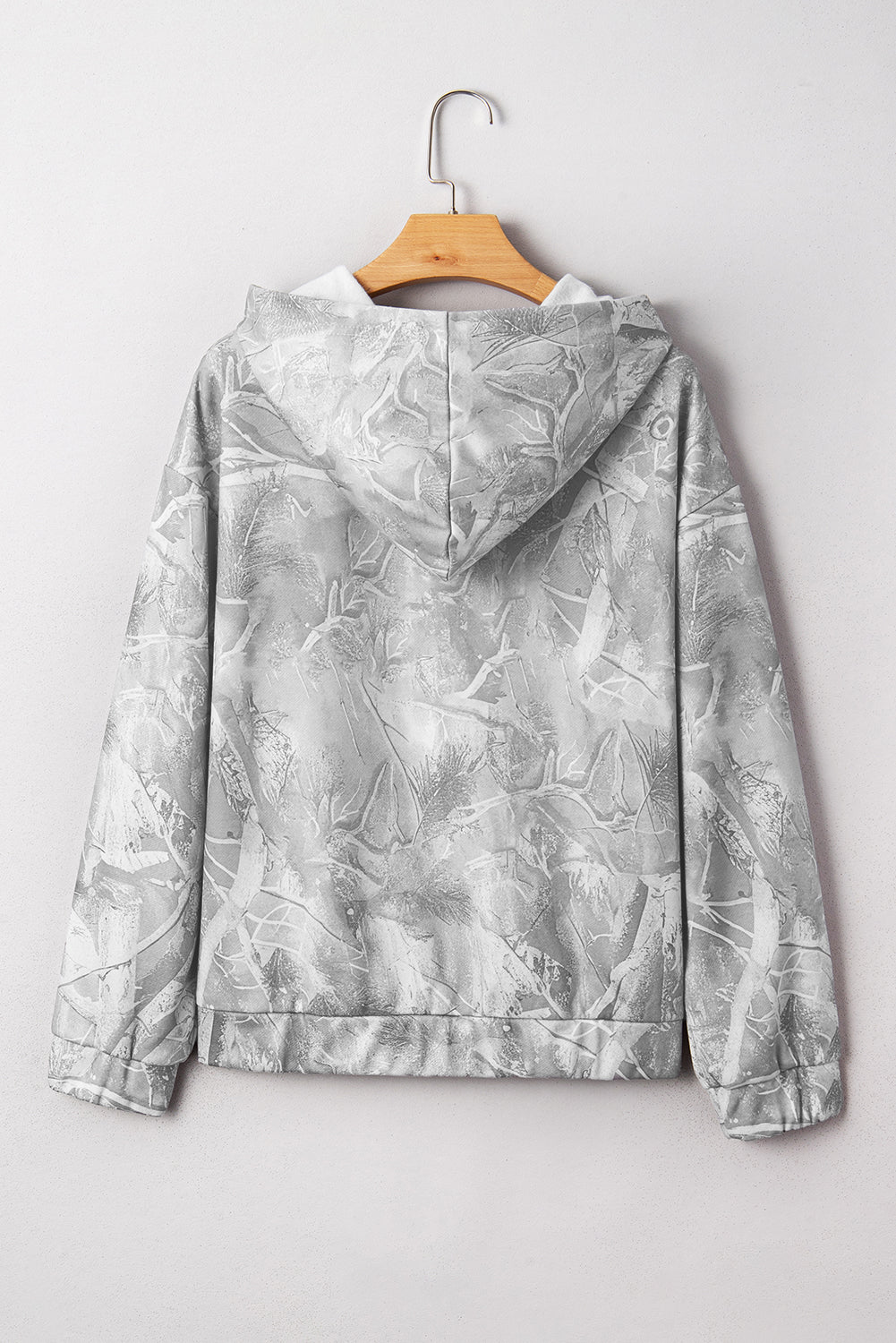 Gray Camouflage Maple Leaf Print Kangaroo Pocket Oversized Hoodie 5fabcd182d7a6c9c